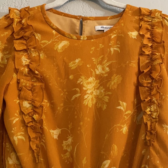 Madewell Ruffle Shoulder Botanical Floral Peplum - Picture 5 of 13